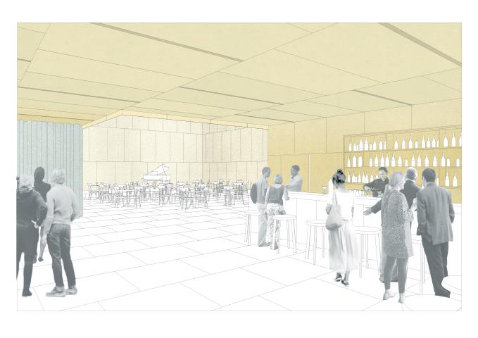 Artist impression of the new Music Room which will allow audiences to get closer to acts